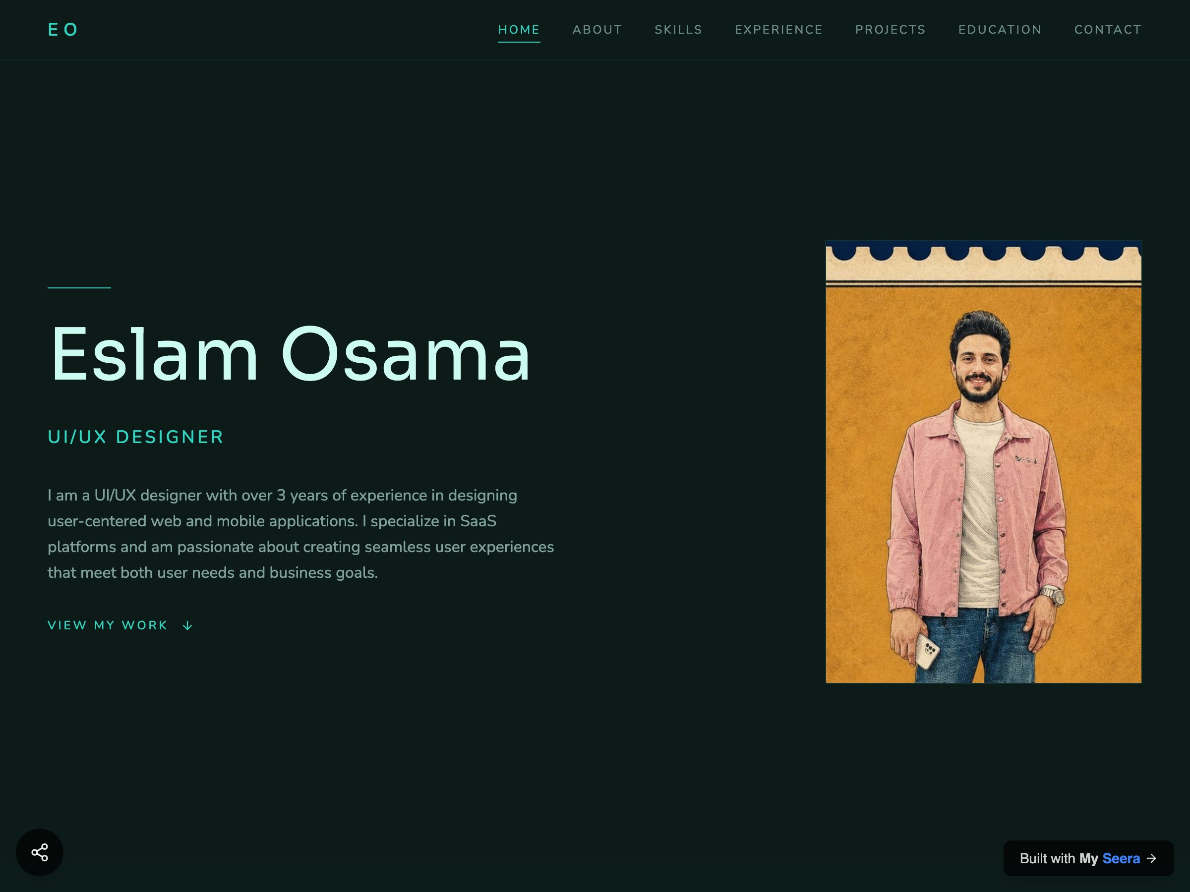 Eslam Osama — UI/UX Designer portfolio built on Seera