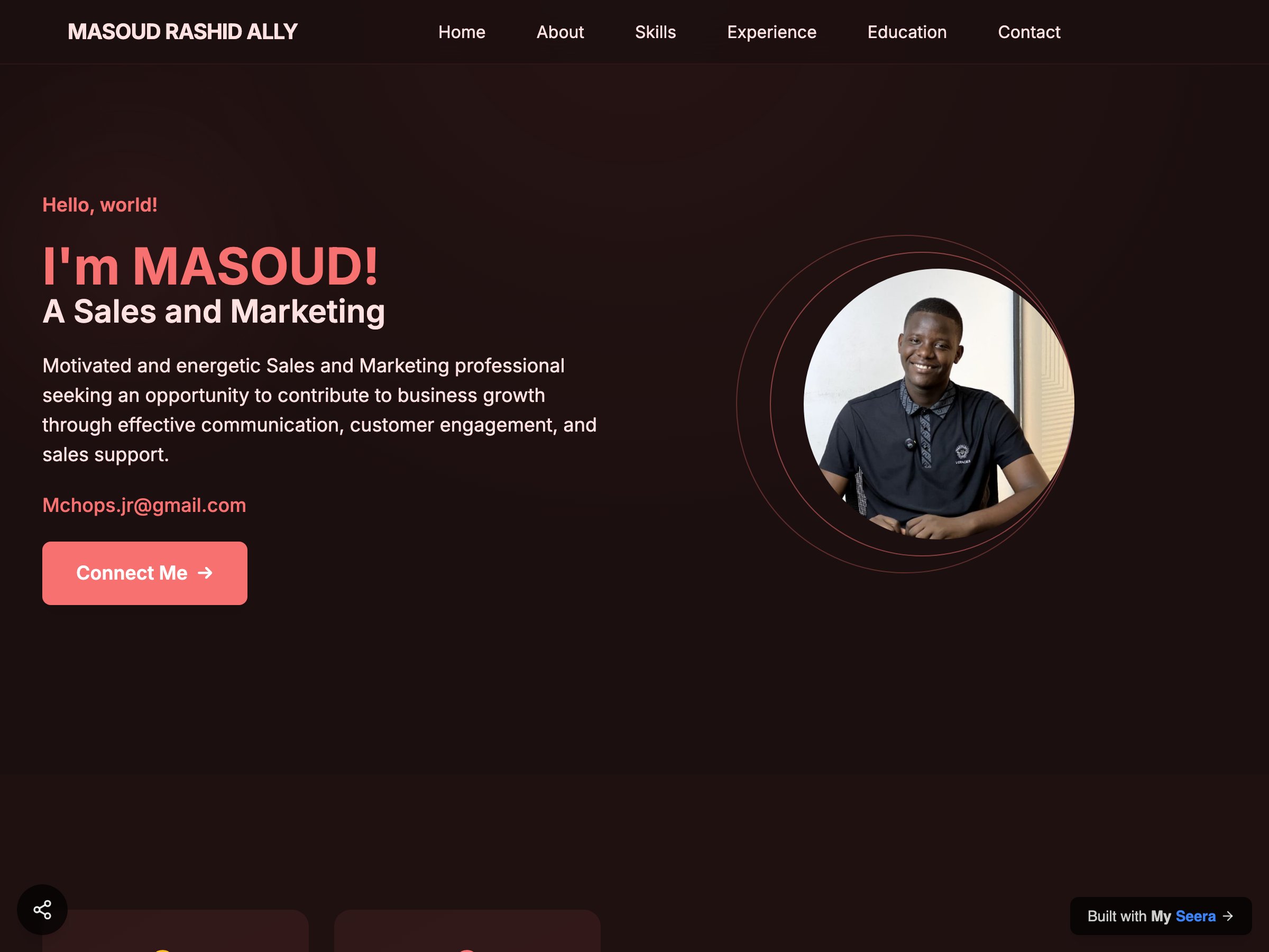MASOUD RASHID ALLY — Sales and Marketing portfolio built on Seera