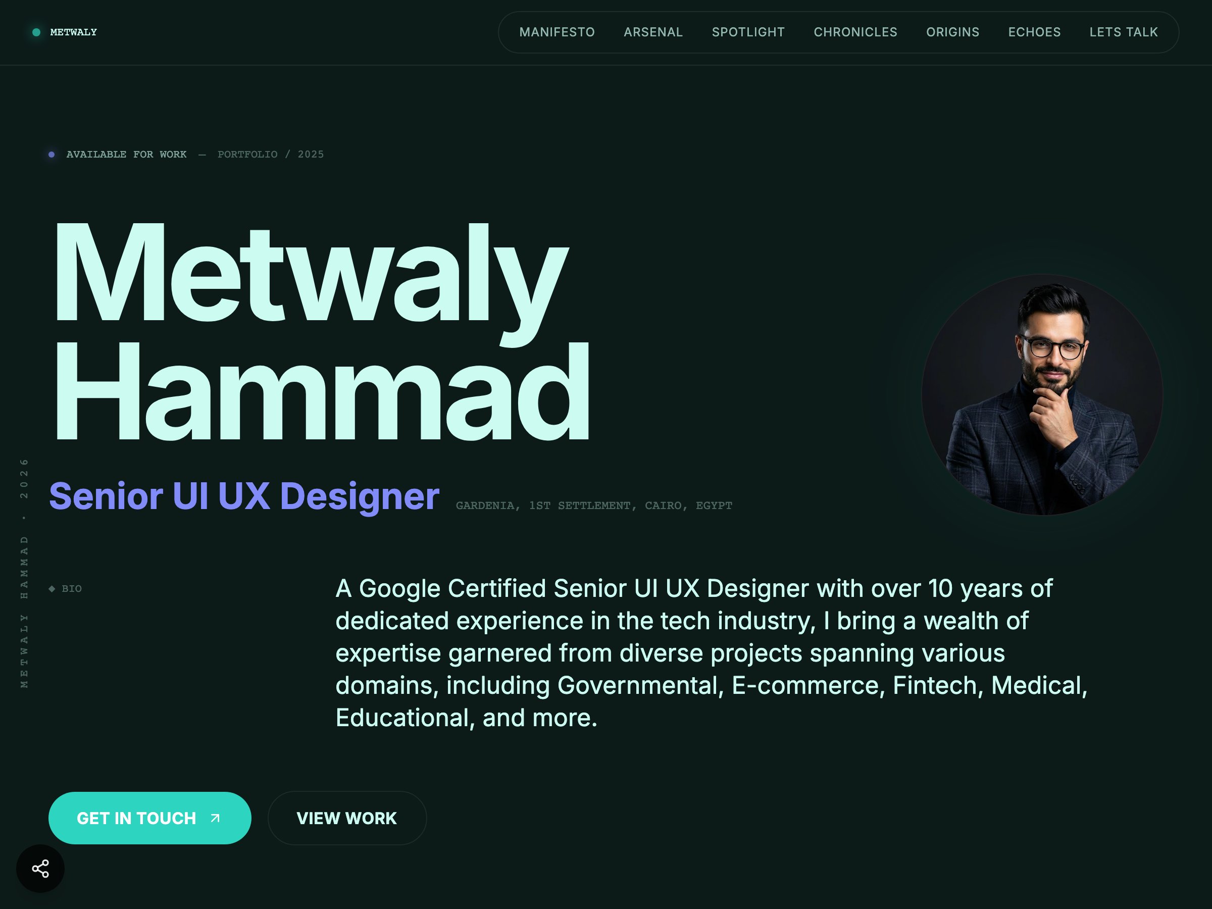 Metwaly Hammad — Senior UI UX Designer portfolio built on Seera