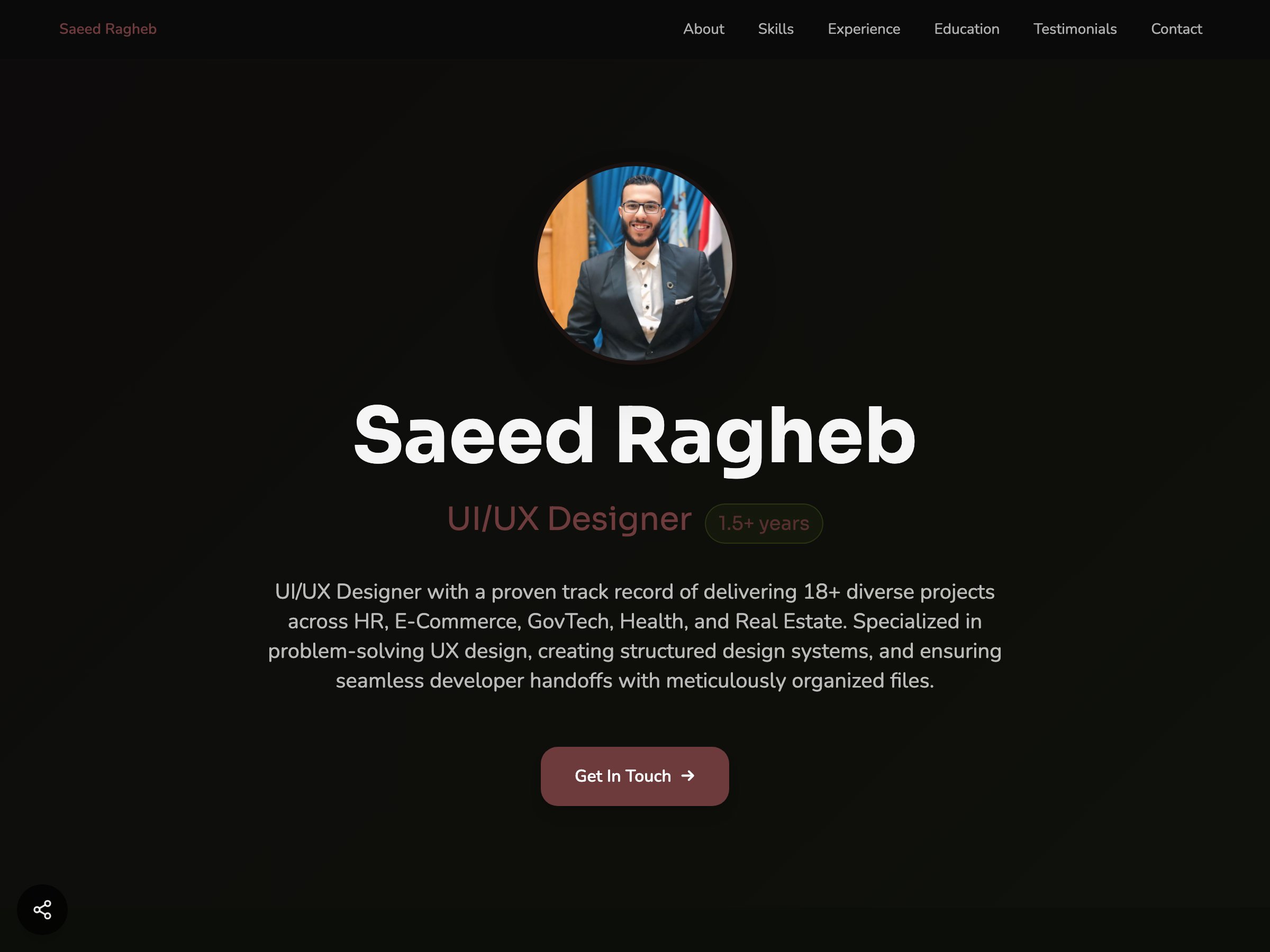 Saeed Ragheb — UI/UX Designer portfolio built on Seera
