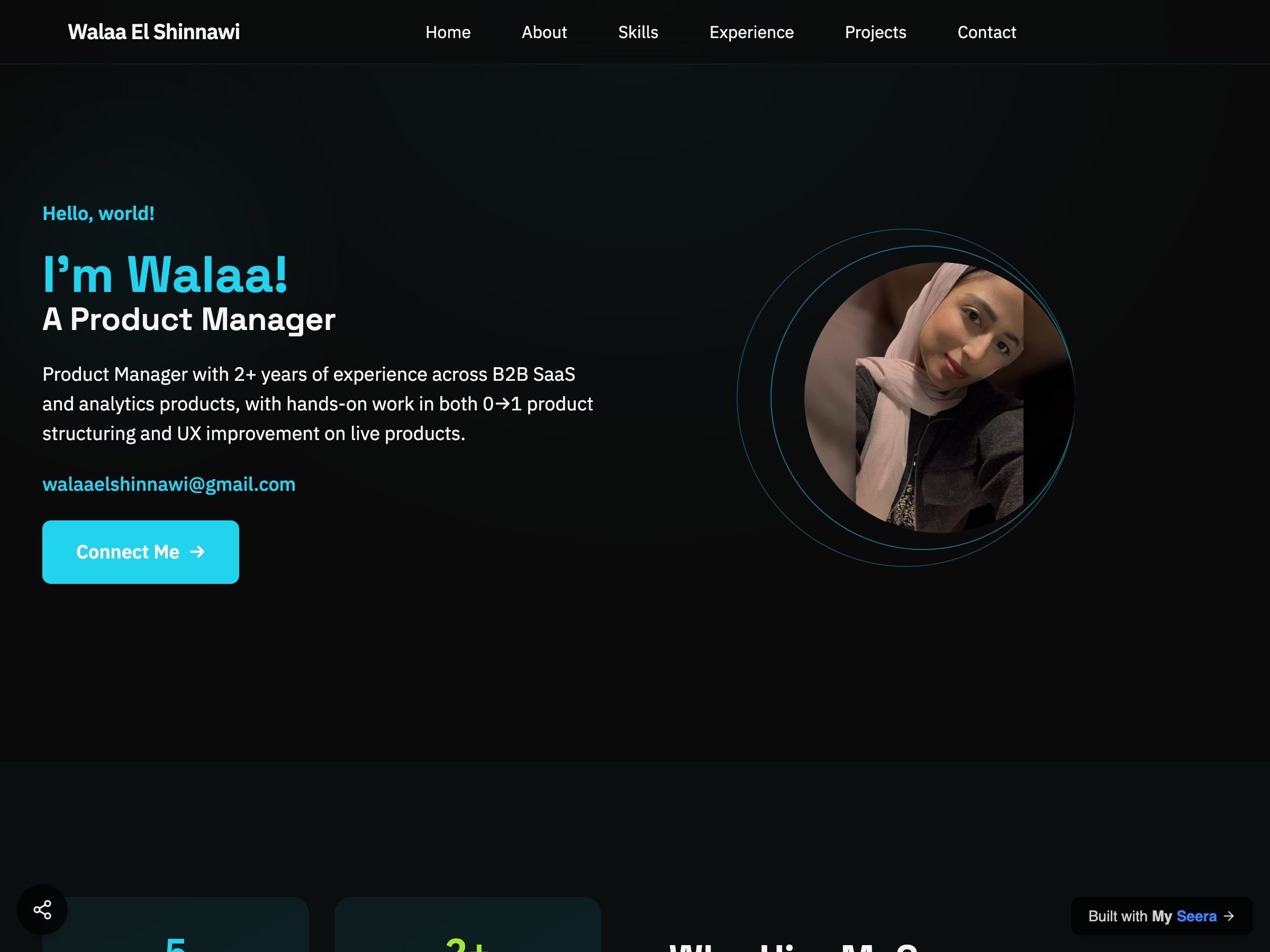 Walaa El Shinnawi — Product Manager portfolio built on Seera