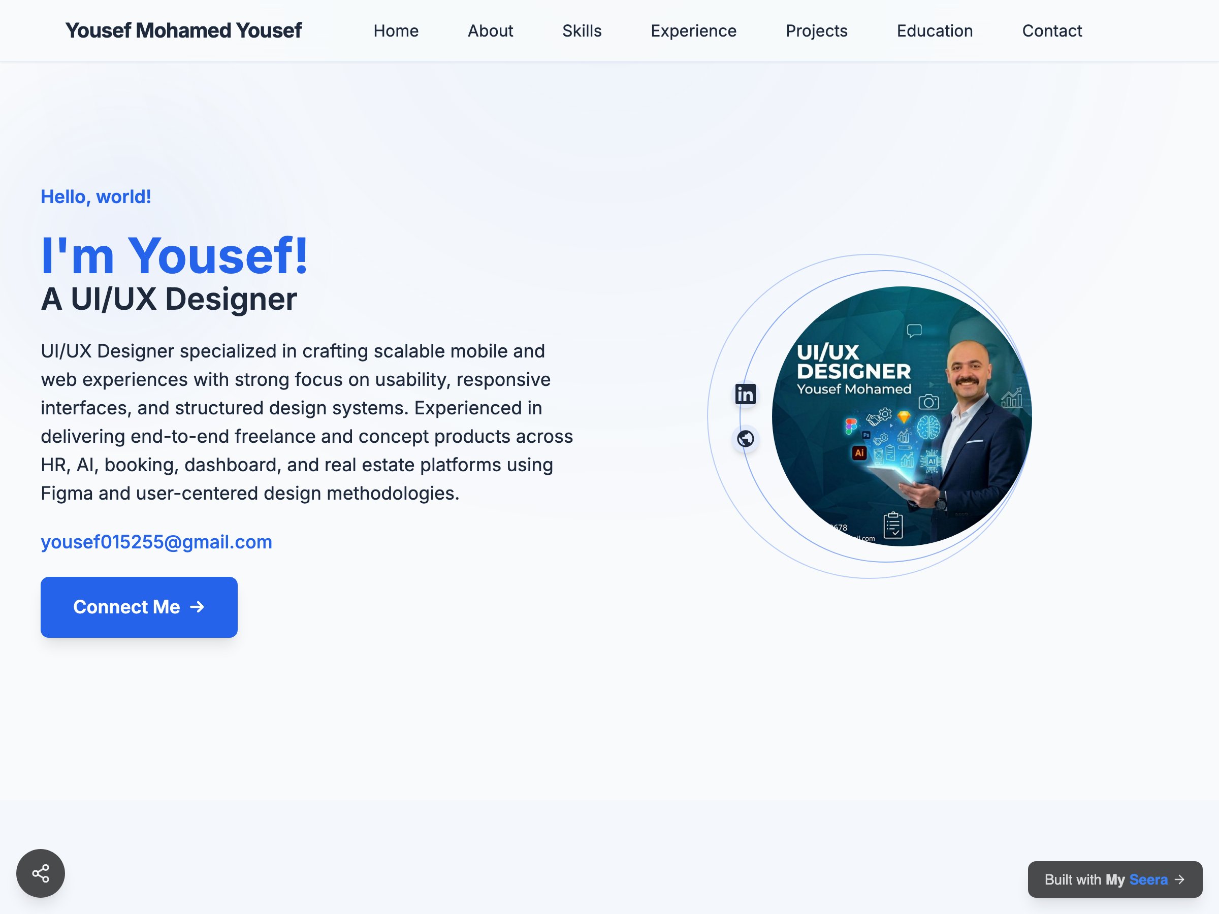 Yousef Mohamed Yousef — UI/UX Designer portfolio built on Seera